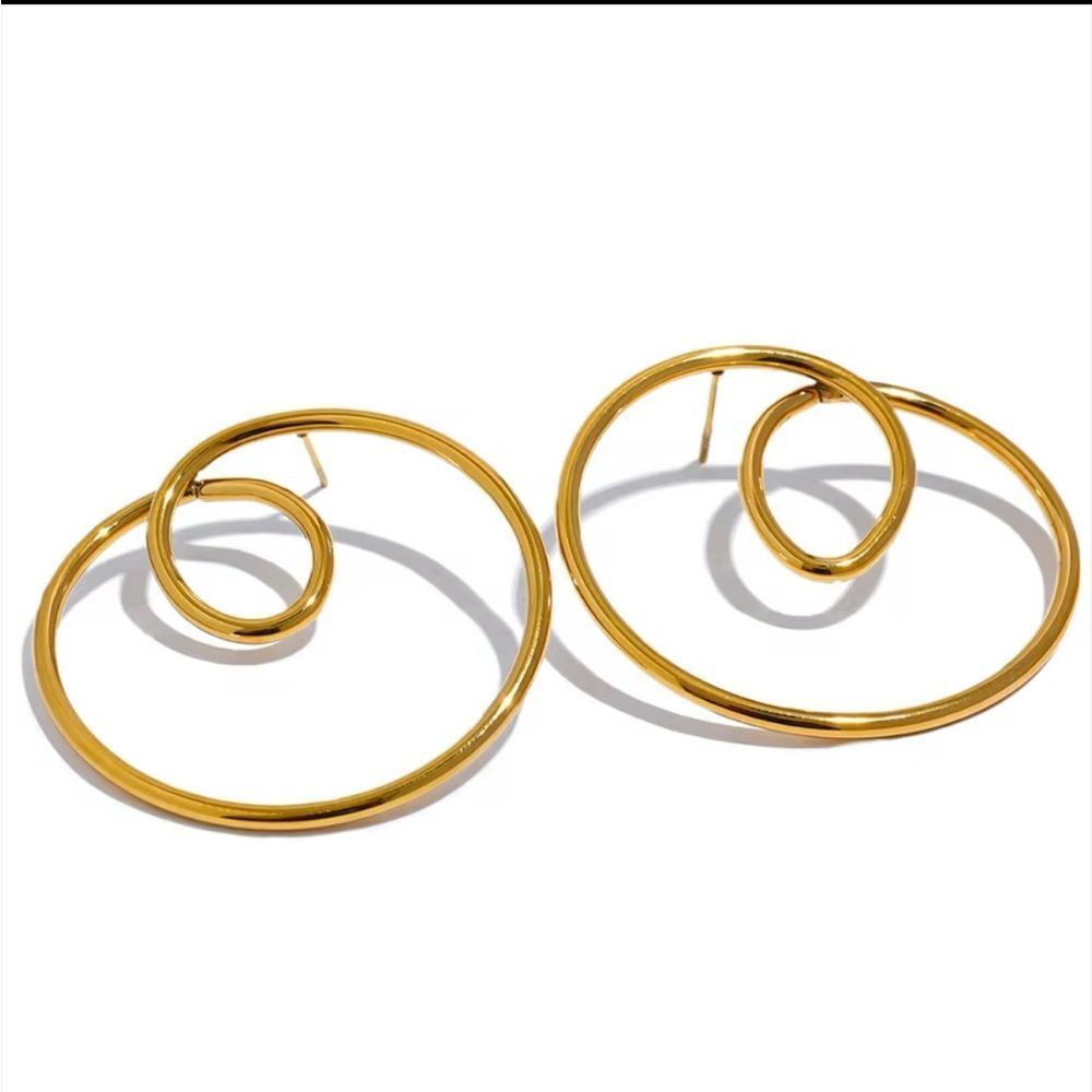 real gold plated tarnish free loop modern earrings